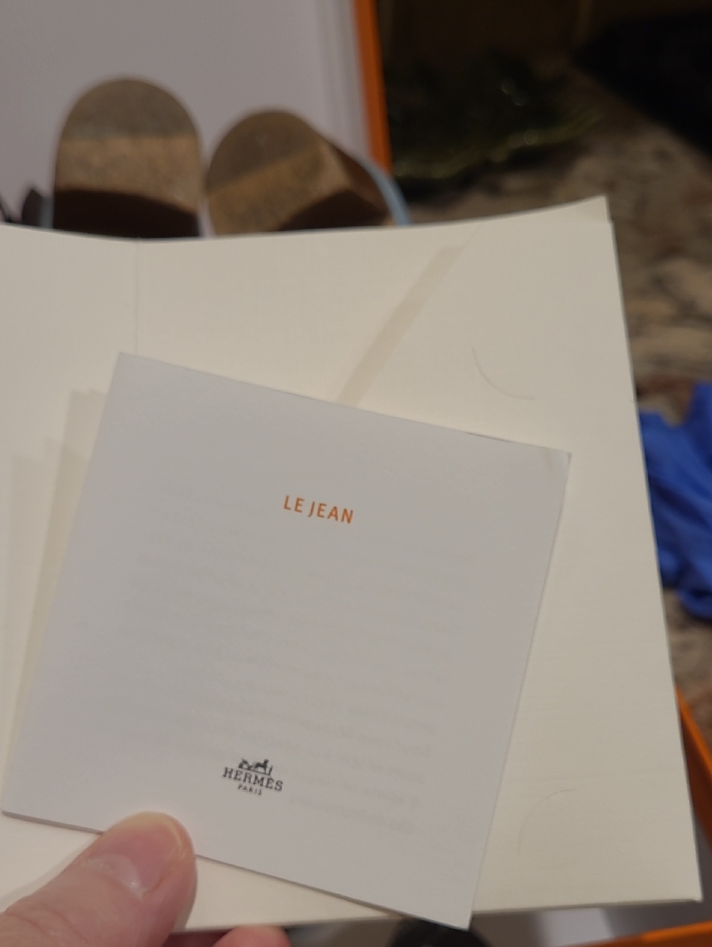 Hermes Light Blue Denim Oran Slide Mules - Picture 7 of 8